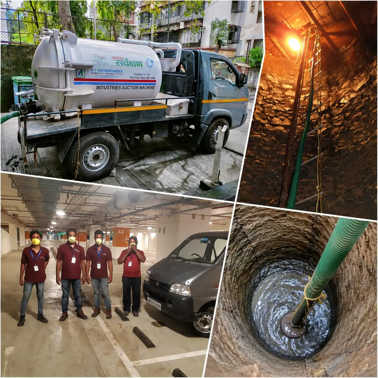A1 Enterprises team cleaning a water tank